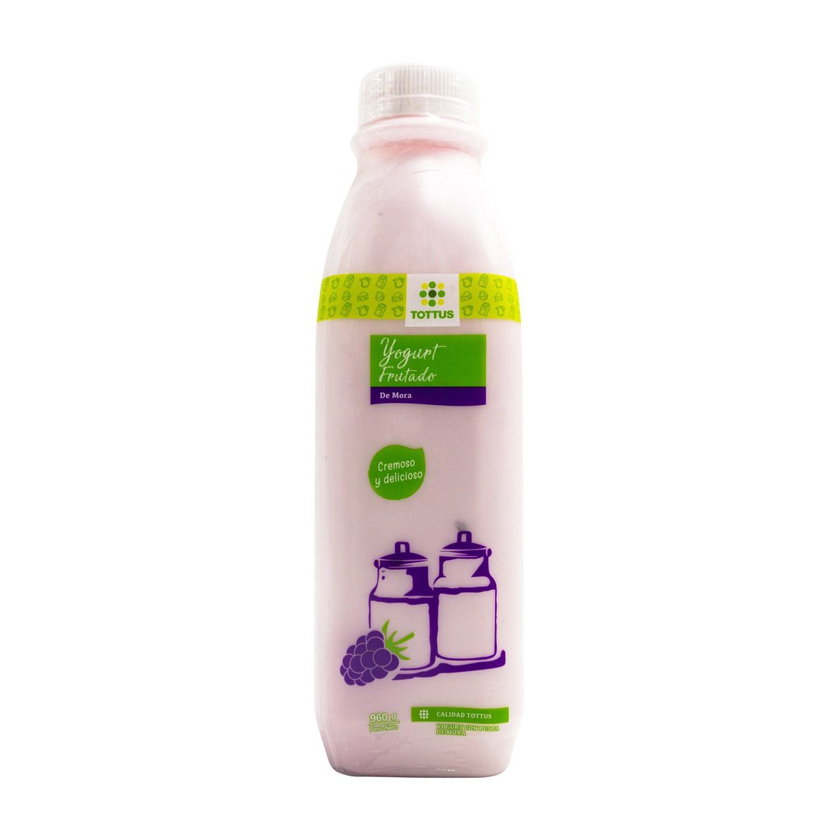 TOTTUS - Yogurt Frutado de Mora Tottus Botella 1 Kg