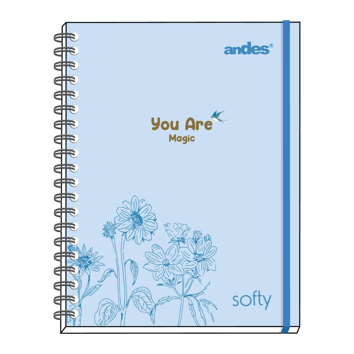 ANDES - Cuaderno Espiral Andes Cuadriculado Tapa Dura Softy A4 160 Hojas