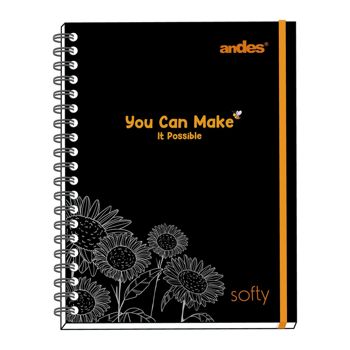 ANDES - Cuaderno Espiral Andes Cuadriculado Tapa Dura Softy A4 160 Hojas