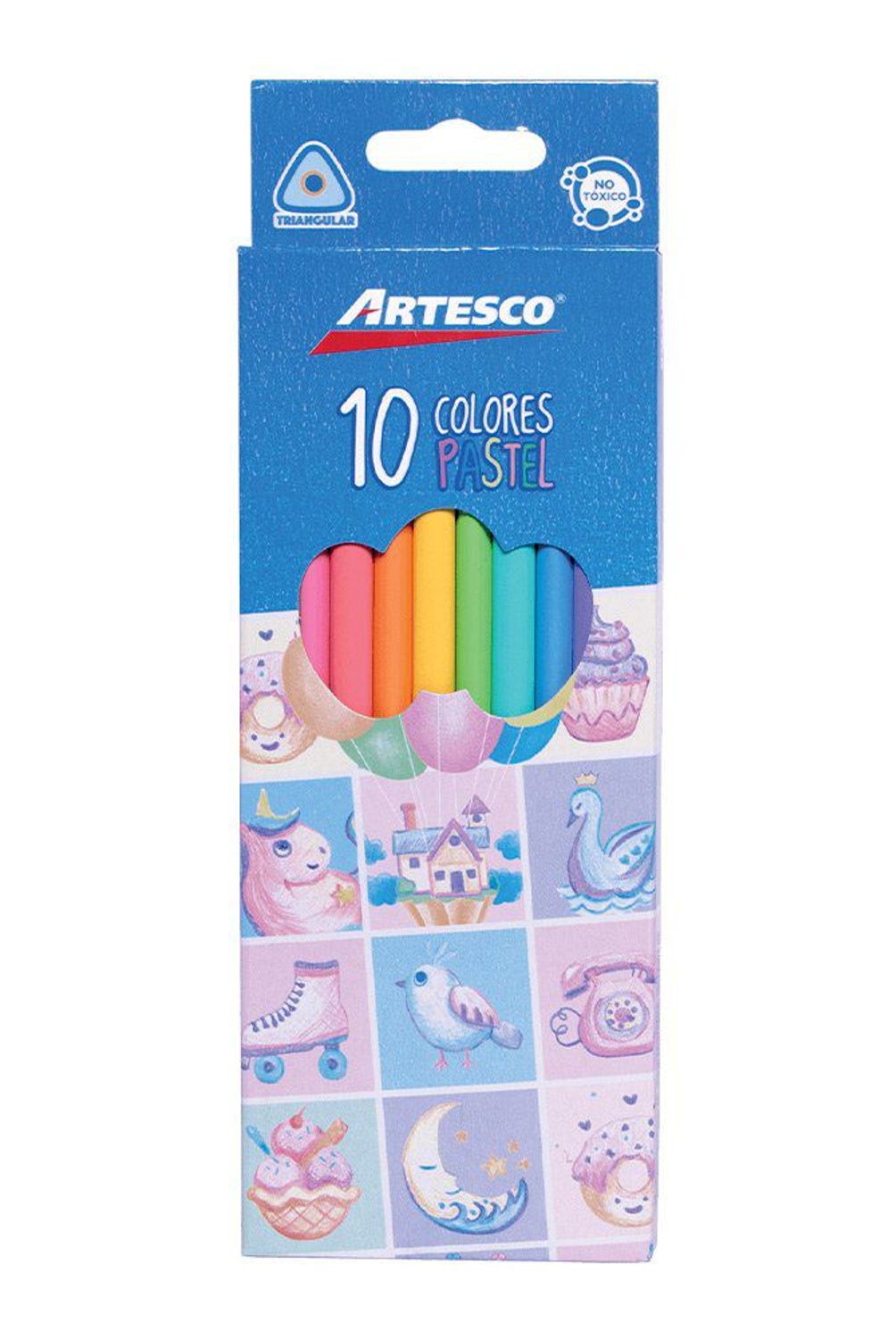 ARTESCO - ARTESCO COLORES TRIANG PASTELES X10UN