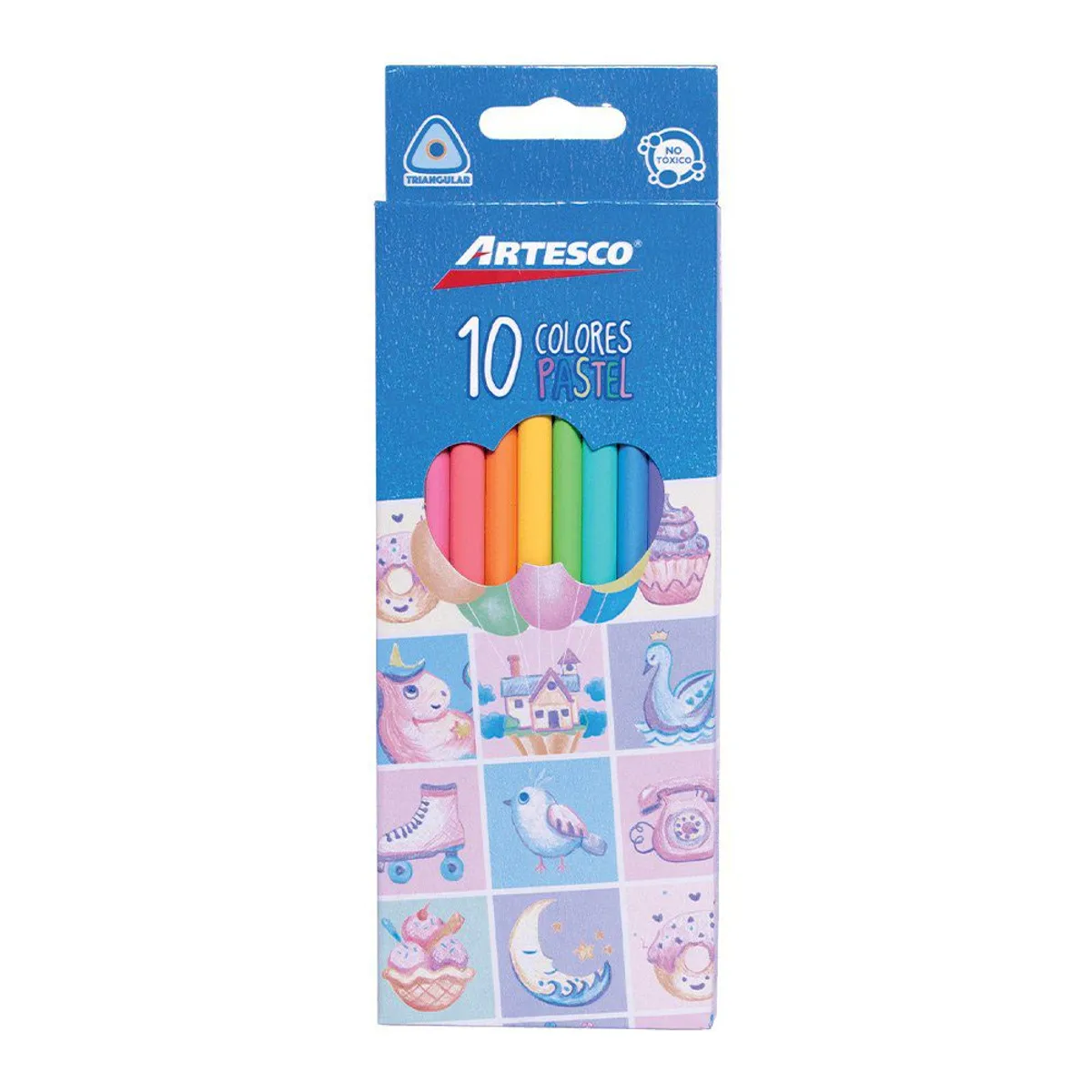 ARTESCO - Colores Artesco Triangulares Pastel Empaque 10 Und
