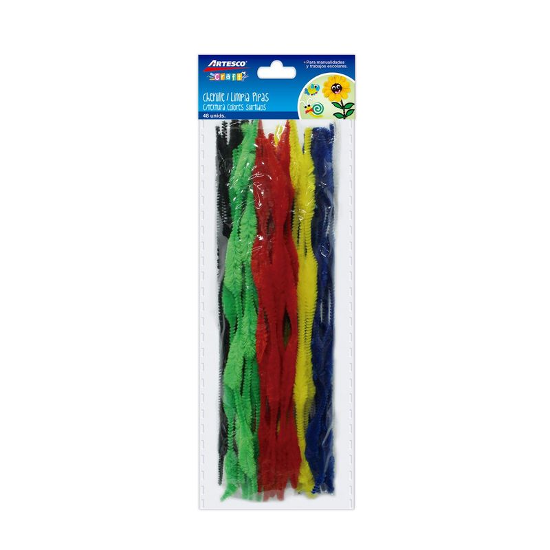 ARTESCO - Limpia Pipas Artesco con Textura Colores Surtidos Empaque 48 Und