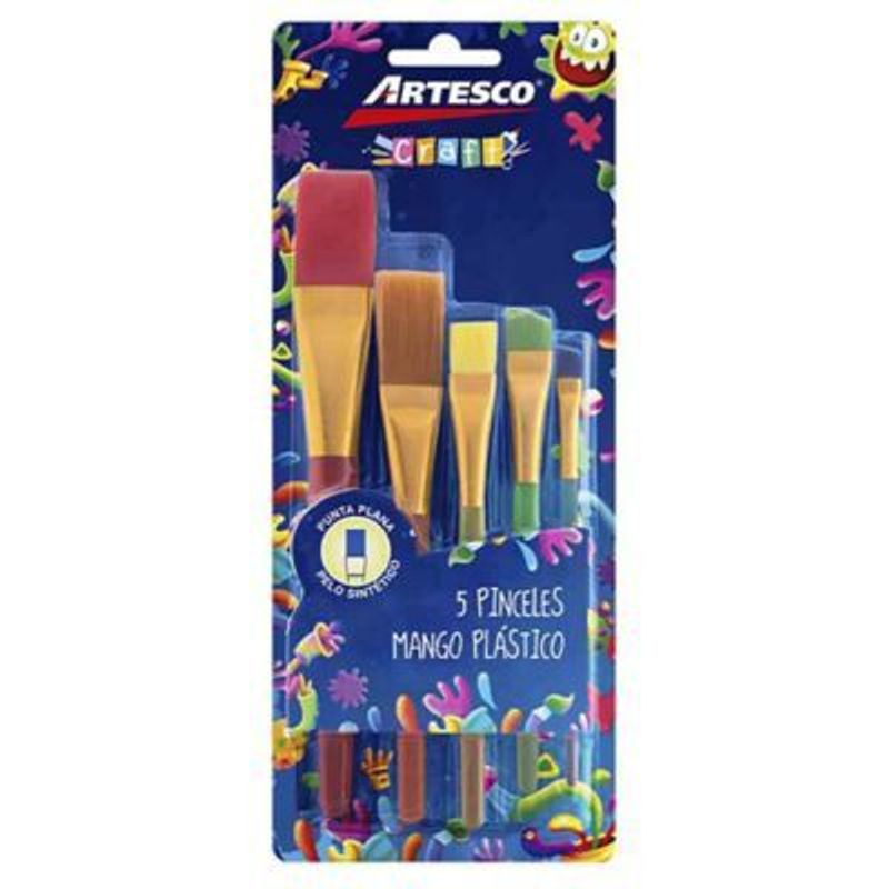 ARTESCO - Artesco Pinceles Nylon Pta Pla Surt X5Un
