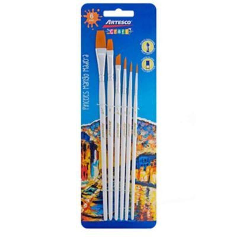 ARTESCO - Artesco Pinceles Nylon Pta Red Surt X6Un