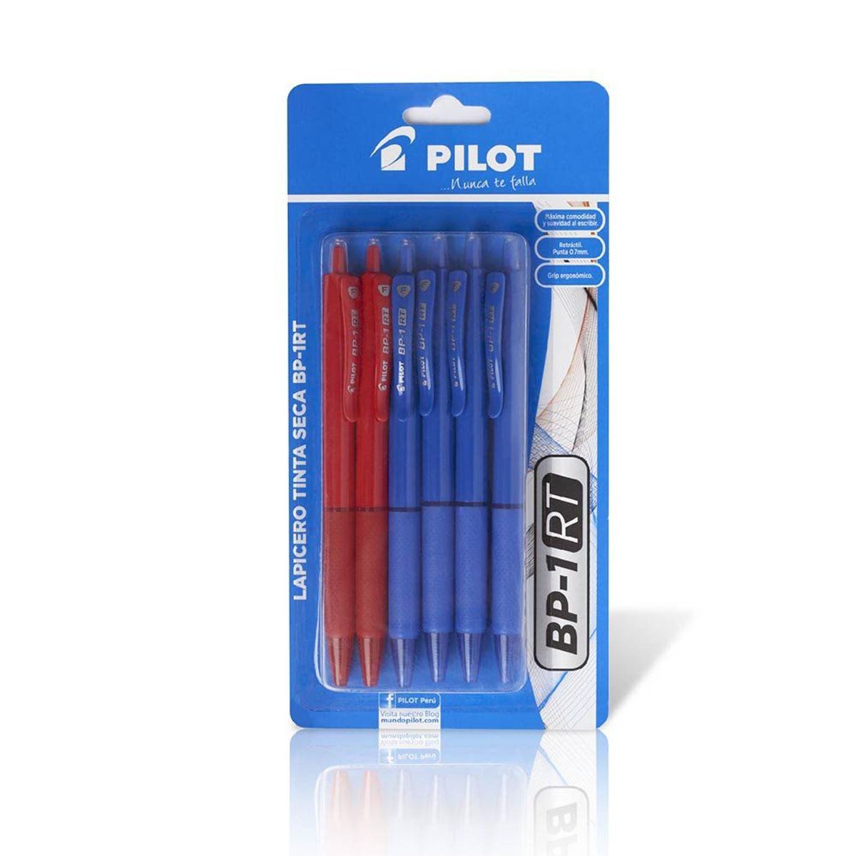 PILOT - Lapicero Pilot Tinta Seca 4 Azul + 2 Rojo Empaque 6 Und