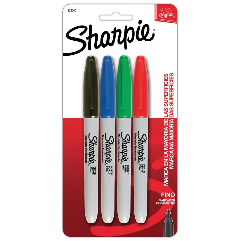 SHARPIE - Plumones Permanentes Sharpie Clásico Blíster 4 Und