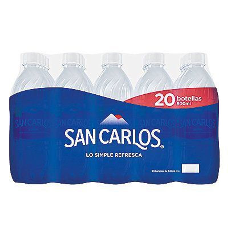 SAN CARLOS - Agua San Carlos Sin Gas Pack 20 Botellas 500 mL