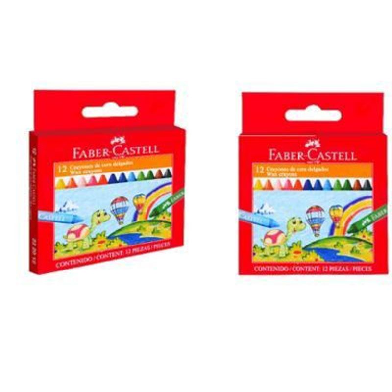 FABER CASTELL - Faber Crayones de Cera Delgados X12Un