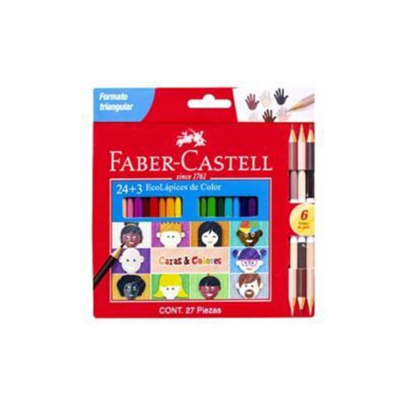 FABER CASTELL - Colores Faber Castell Ecológicos Caras y Colores Caja 24 Und