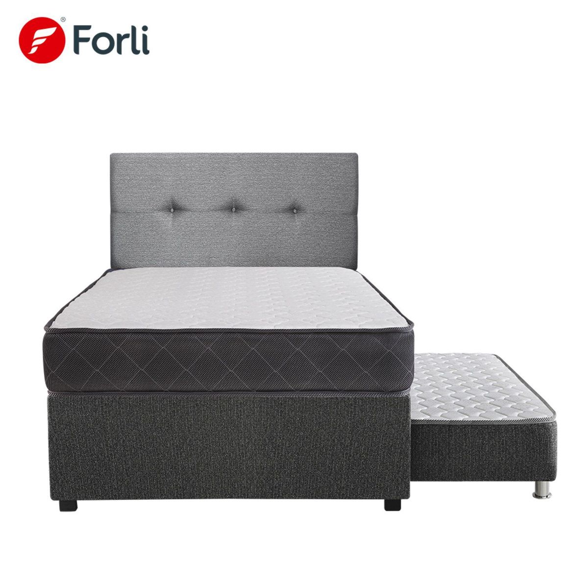 FORLI - Promo Cama Divan Samay 1.5 Plz+Cab Gris