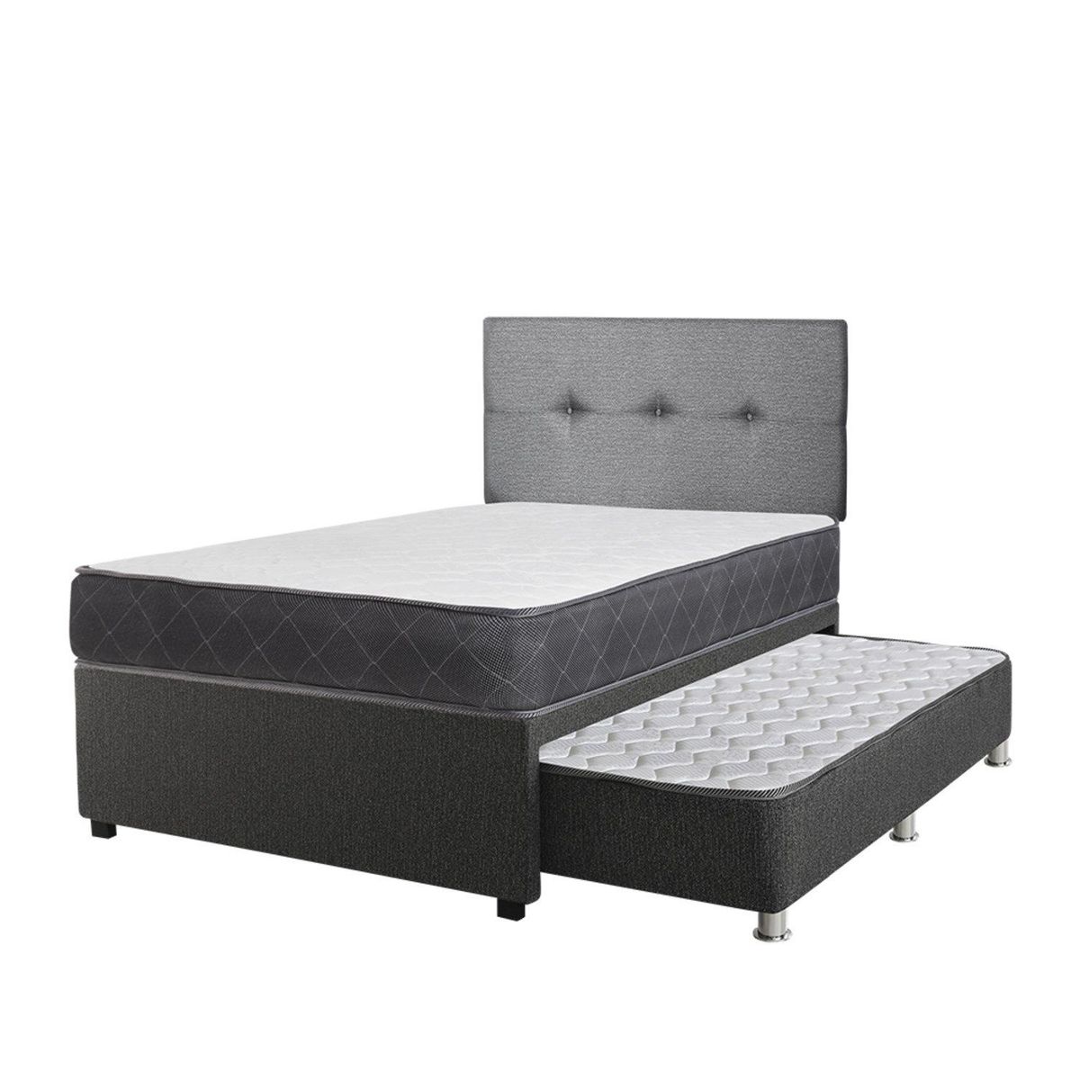 FORLI - Promo Cama Divan Samay 1.5 Plz+Cab Gris