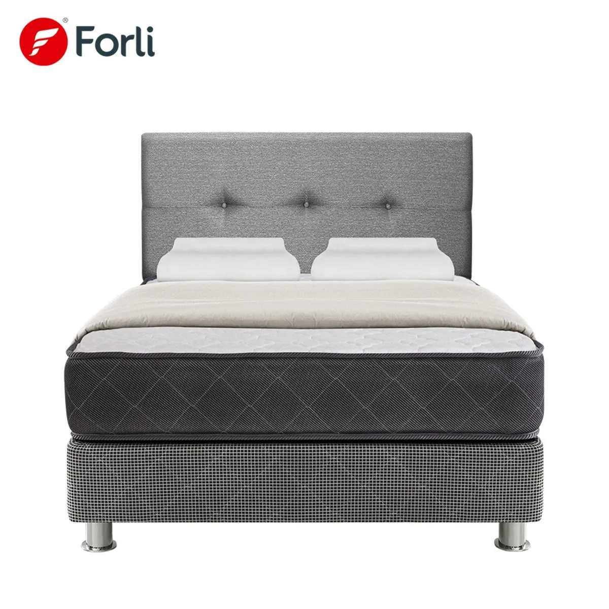 FORLI - Combo Cama Samay 2 Pz+Cab Gris+Edr Perla