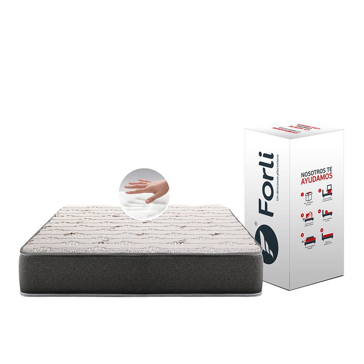 FORLI - Matress In Box Memory Foam 1.5 Plazas