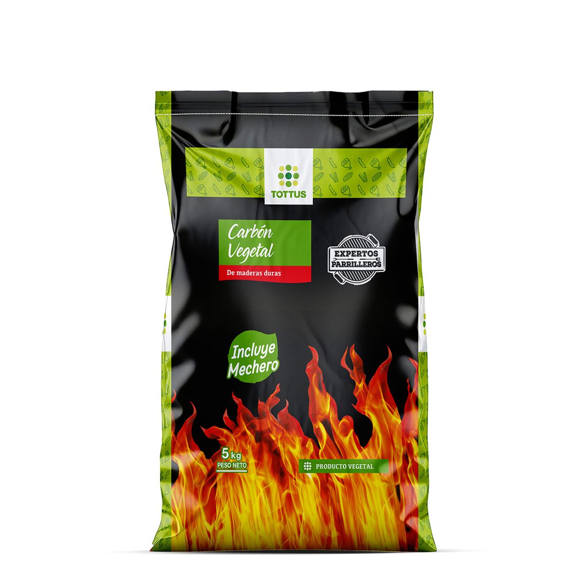 TOTTUS - Carbón Vegetal Tottus Bolsa 5 Kg