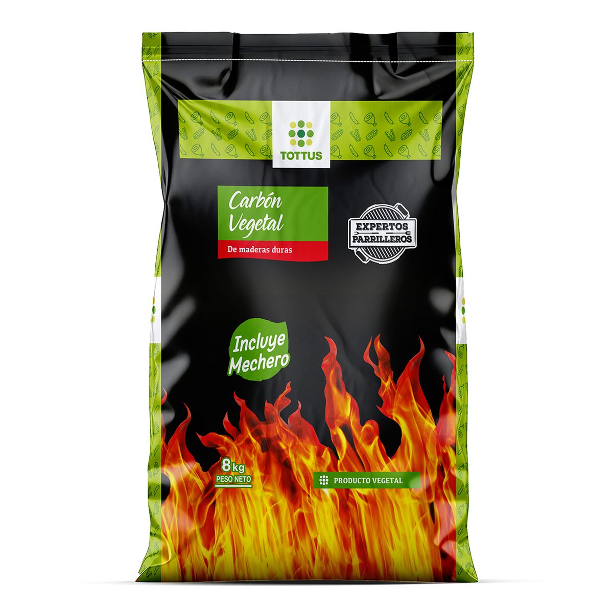 TOTTUS - Carbón Vegetal Tottus Bolsa 8 Kg