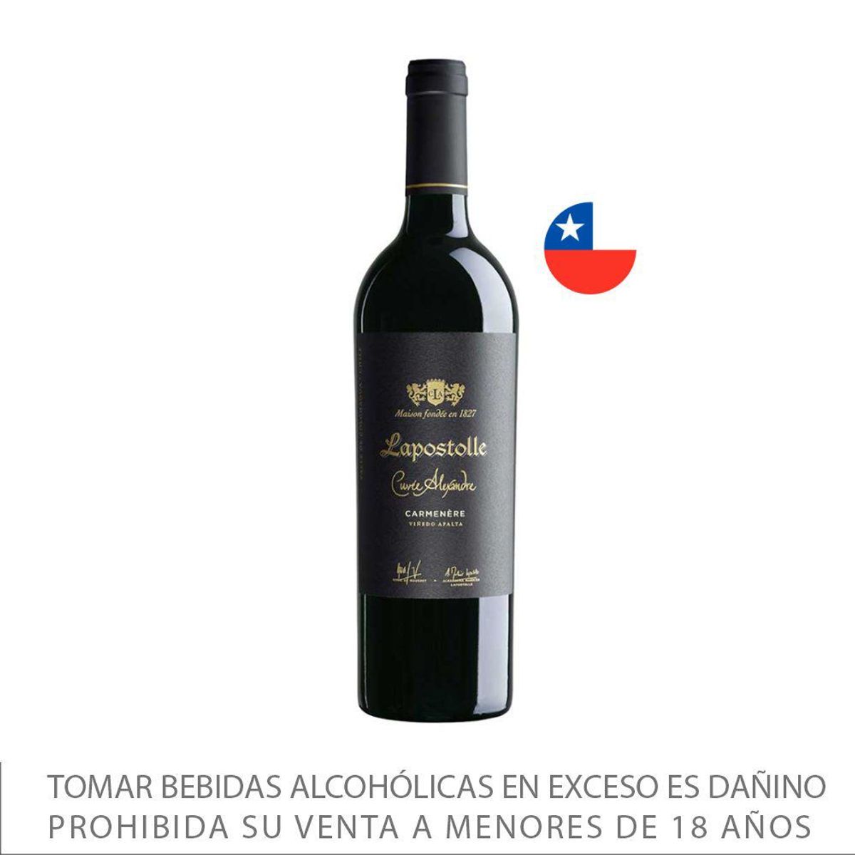 LAPOSTOLLE - Vino Lapostolle Carmenere Cuvee Aleandre Botella 750 mL