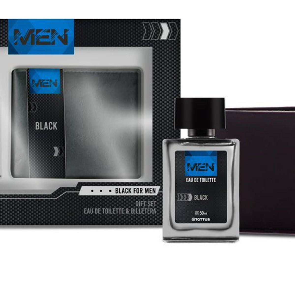 TOTTUS - Set Tottus Black for Men Colonia 50 mL + Billetera