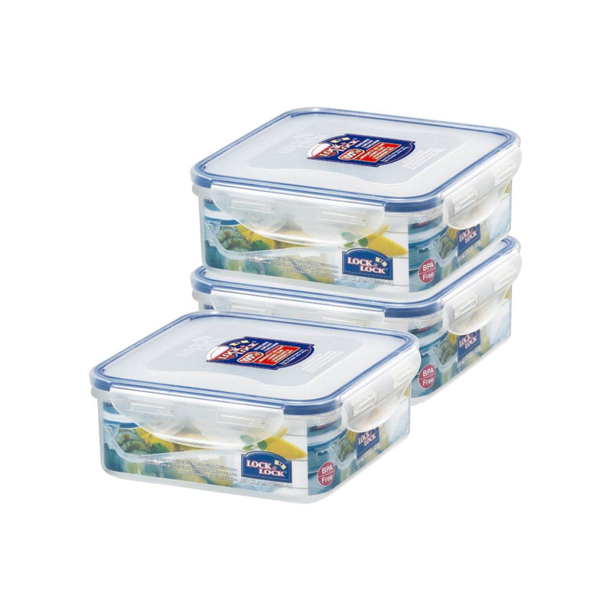 LOCK´N LOCK - Set Hermético Lock´N Lock Cuadrado 870 mL