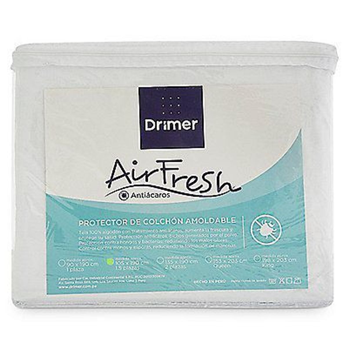 DRIMER - Protector Colchon Amoldable 1.5 Plaza