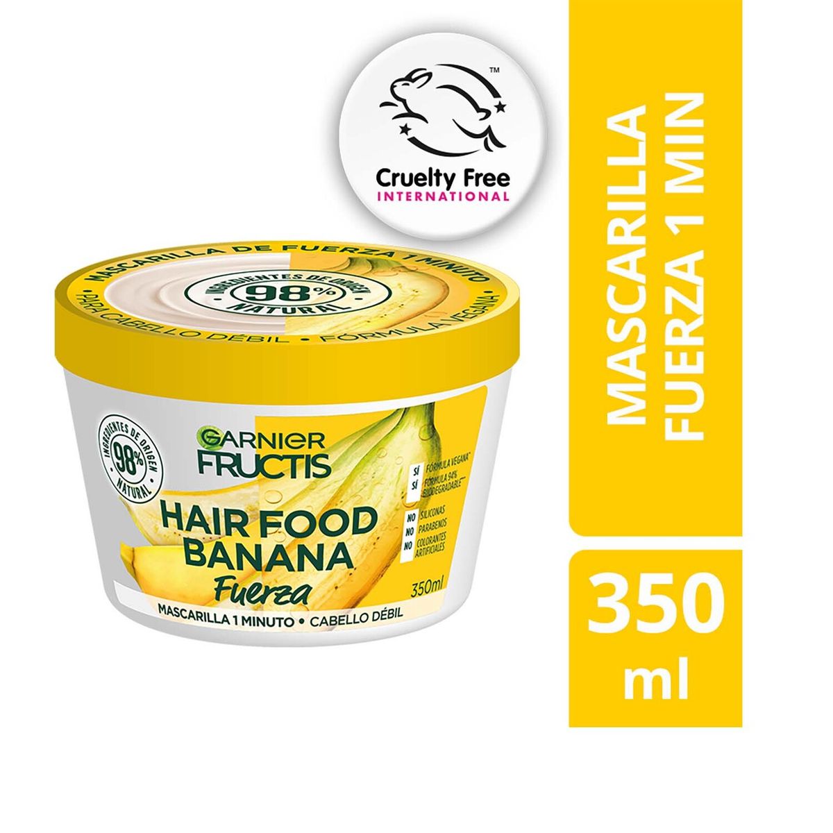 FRUCTIS - Mascarilla Capilar Garnier Fructis Hair Food Banana Envase 350 mL