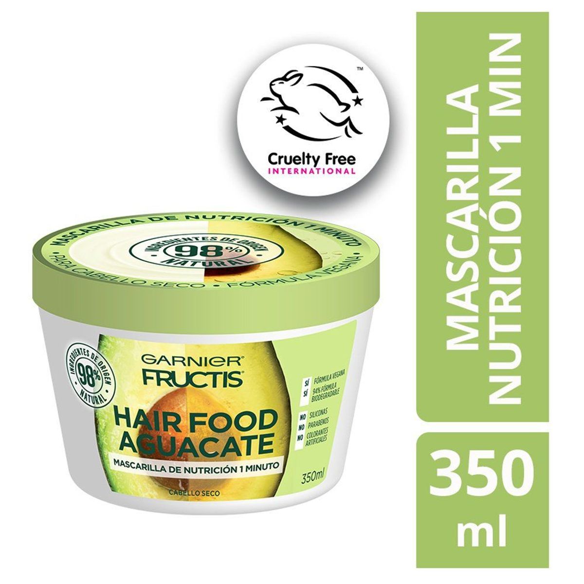 FRUCTIS - Crema de Tratamiento Garnier Fructis Hair Food Aguacate Envase 350 mL