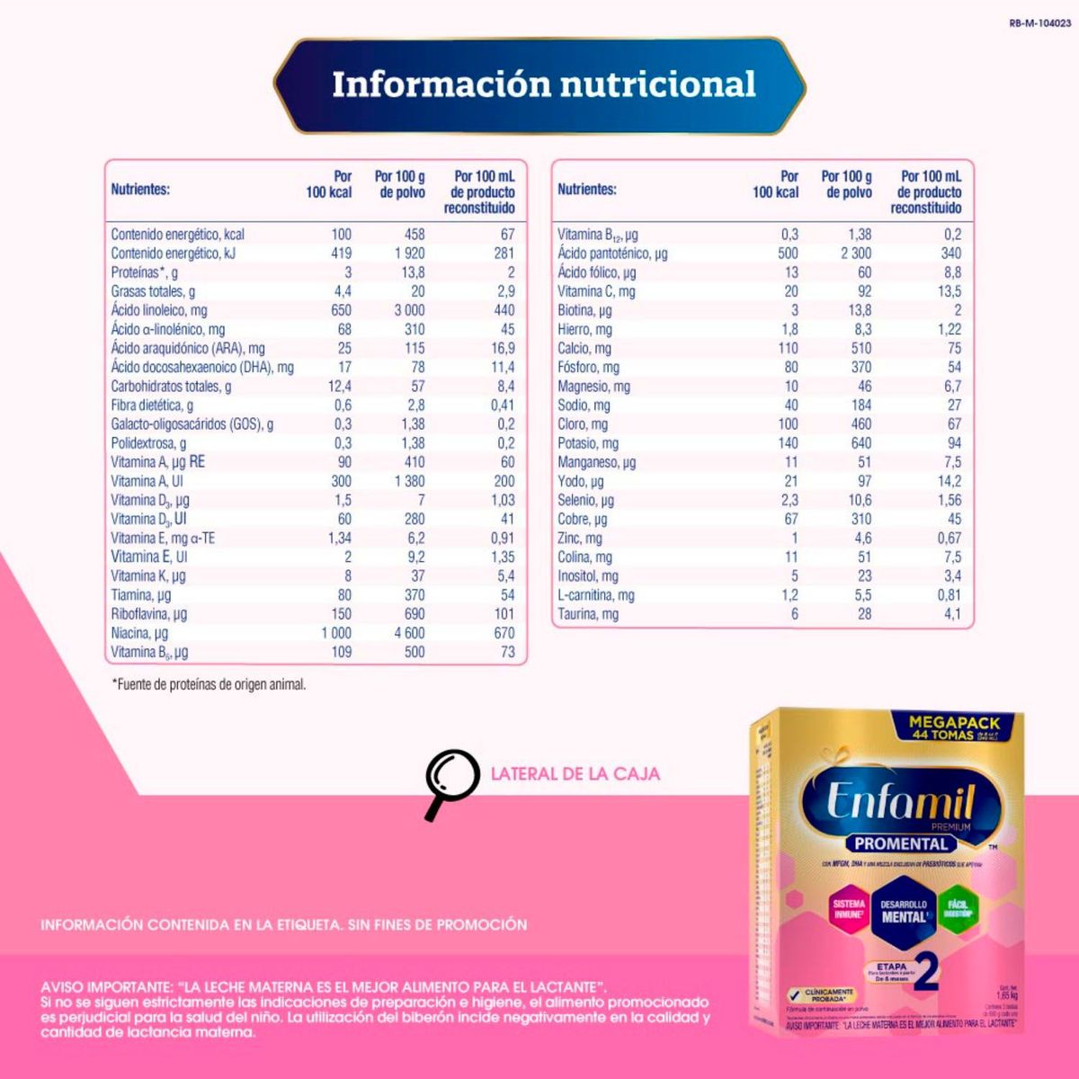 ENFAMIL - Fórmula Láctea en Polvo Enfamil Premium 2 Caja 1.65 Kg
