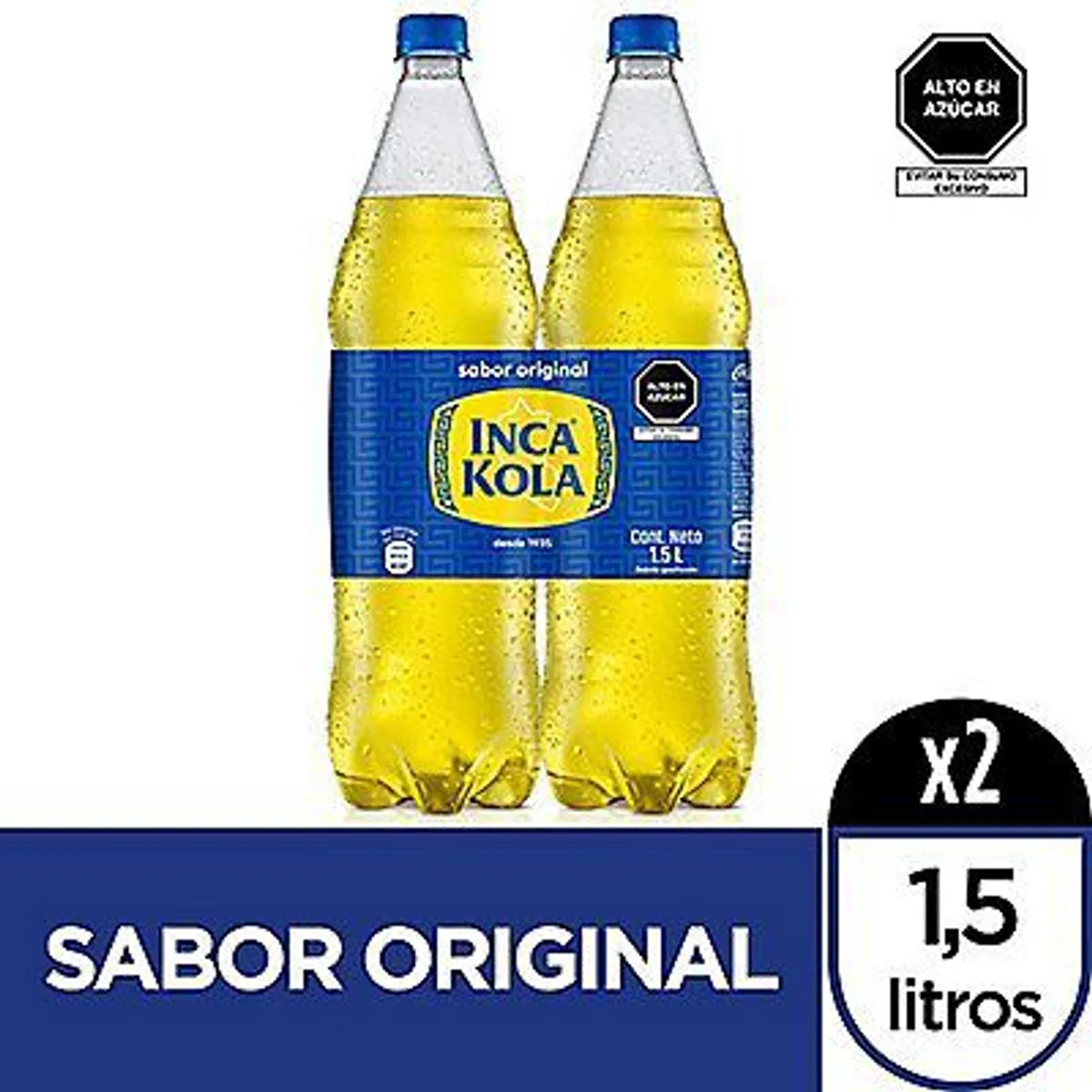 INCA KOLA - Gaseosa Inca Kola Original Pack 2 Botellas 1.5 L
