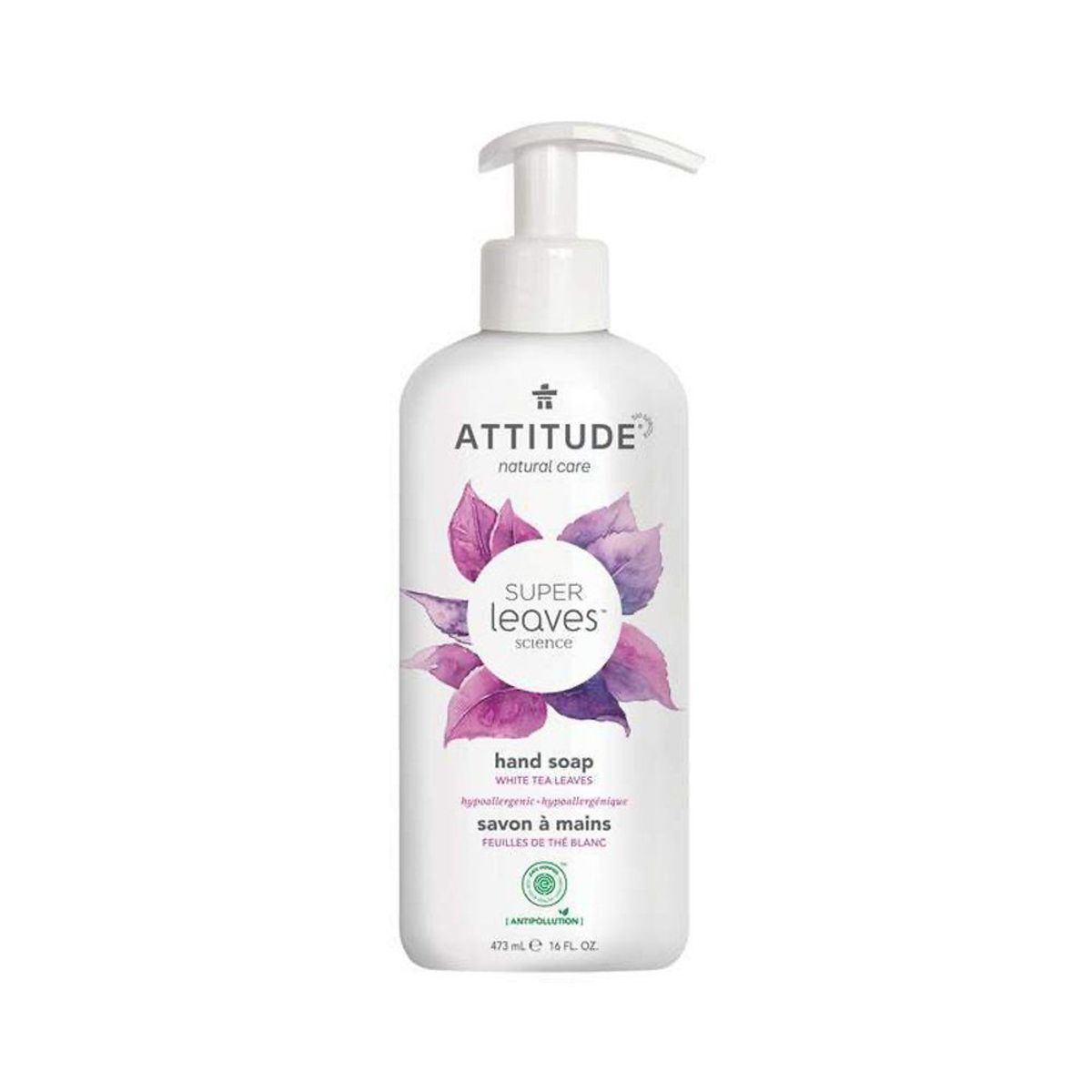 ATTITUDE - Jabón para Manos Natural Attitude Hojas de Té Blanco Envase 473 mL