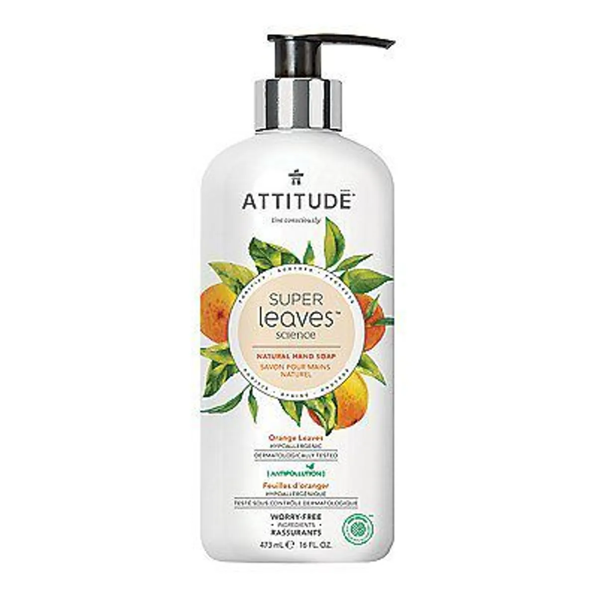 ATTITUDE - Jabón para Manos Natural Attitude Hojas de Naranjo Envase 473 mL