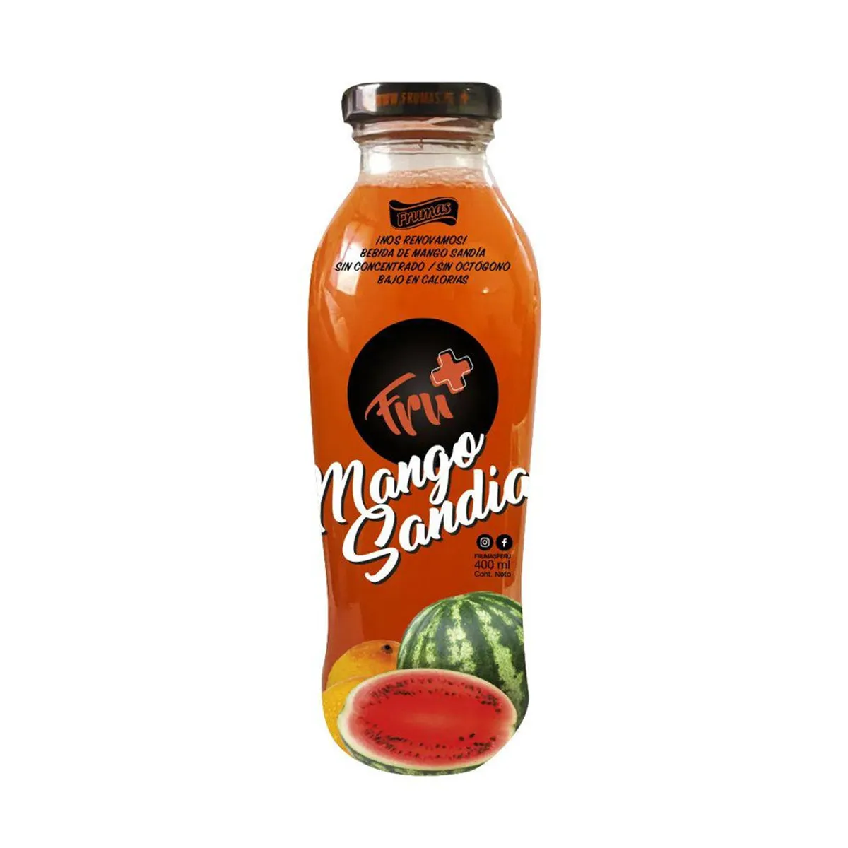 FRUMAS - Bebida Frumas Mango Sandía Botella 400 mL