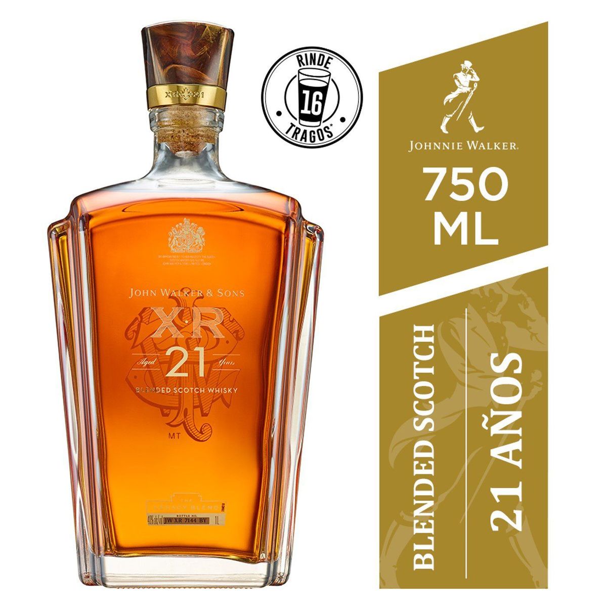 JOHN WALKER & SONS - Whisky Johnnie Walker & Sons XR 21 Años Botella 750 mL