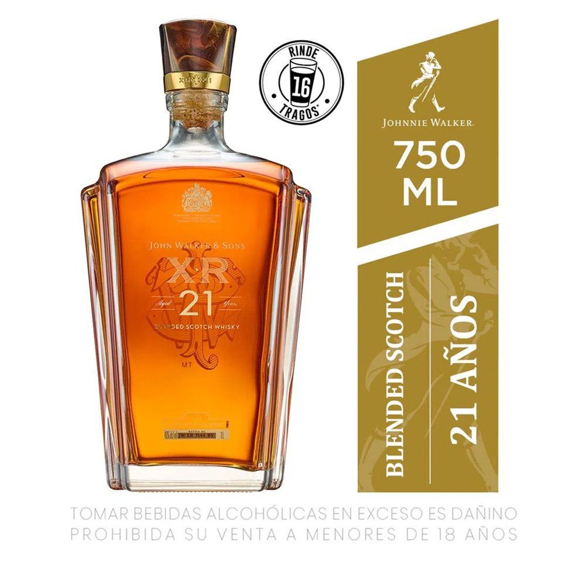 JOHN WALKER & SONS - Whisky Johnnie Walker & Sons XR 21 Años Botella 750 mL