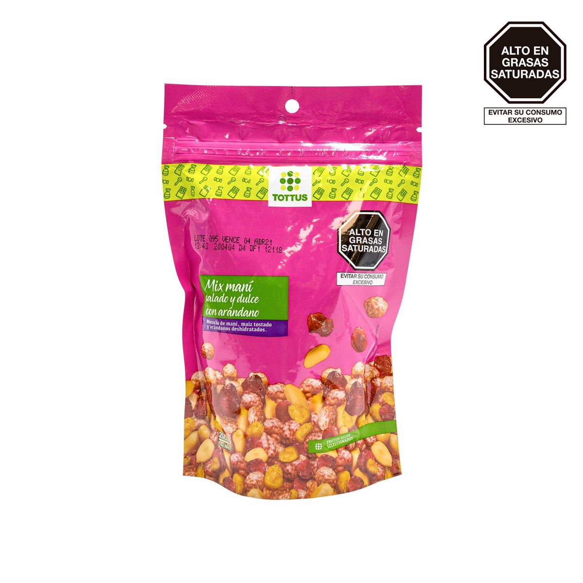 TOTTUS - Mix Tottus Maní Salado y Dulce con Arándanos Doypack 200 g