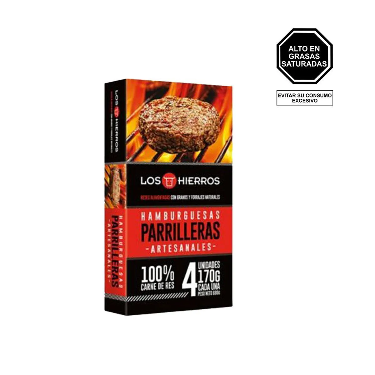 LOS HIERROS - Hamburguesa Parriller de Carne Los Hierros Caja 680 g