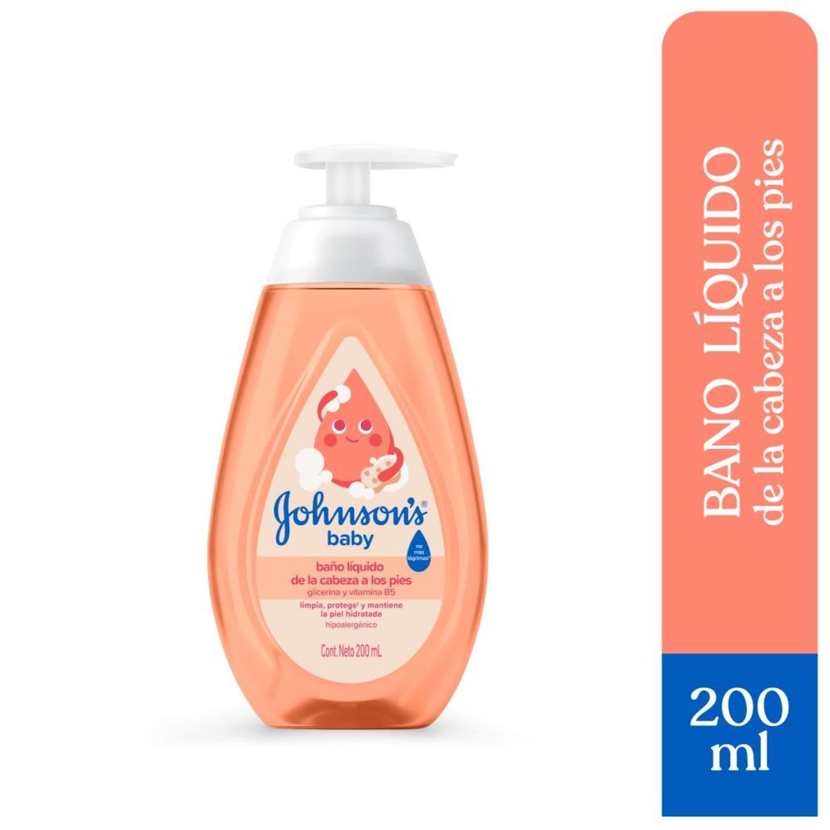 JOHNSONS - Baño Líquido Johnsons Baby Cabezas a Pies Envase 200 mL