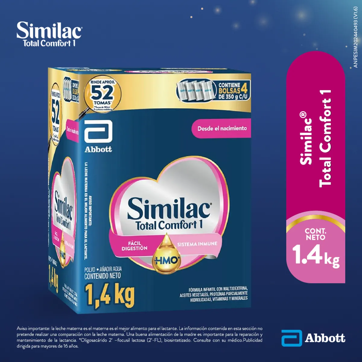 SIMILAC - Fórmula Infantil Similac Total Comfort HMO Lata 1.4 Kg