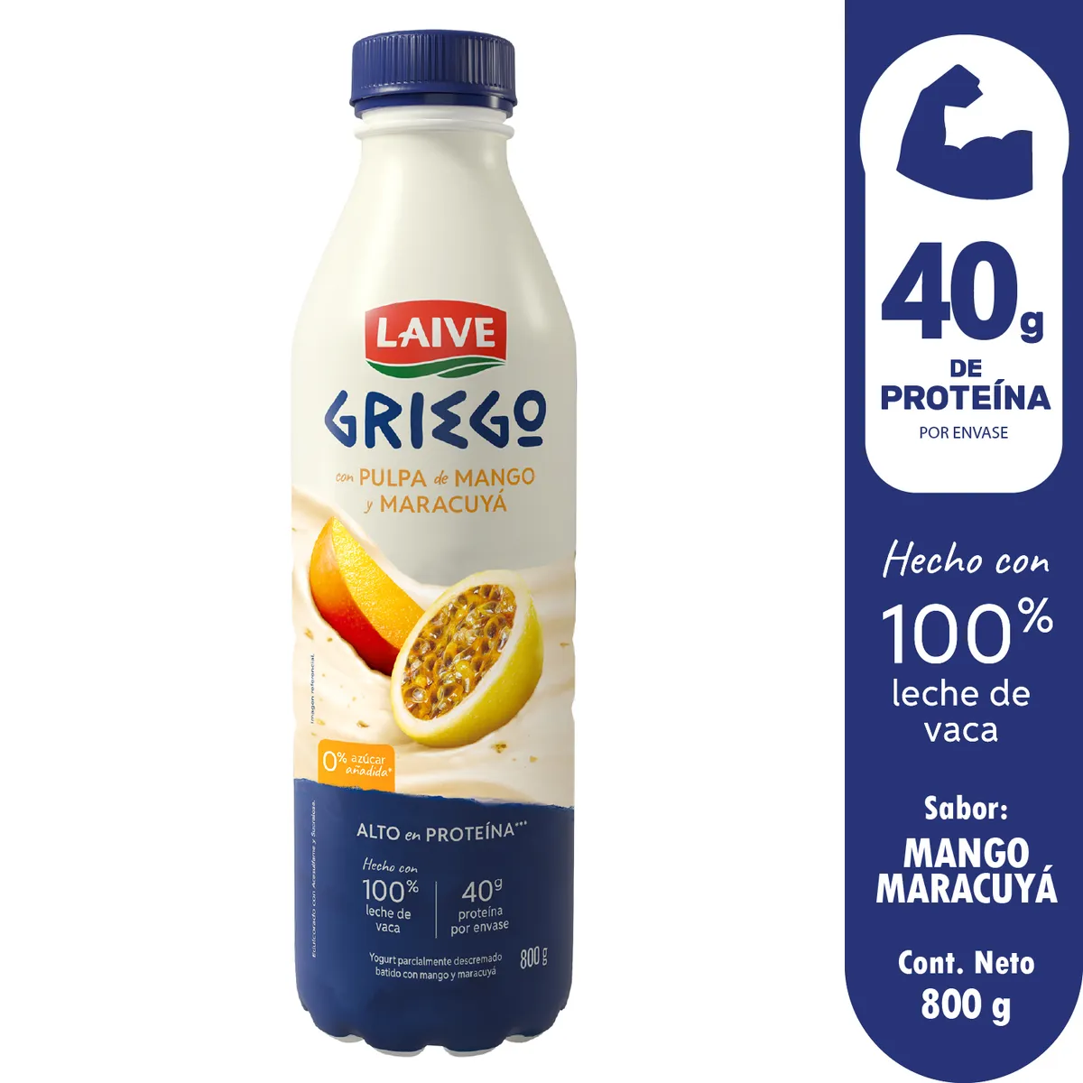 LAIVE - Yogurt Laive Griego Mango Maracuyá Envase 800 g