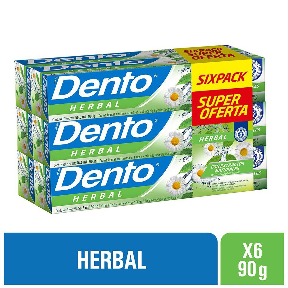 DENTO - Crema Dental Dento Herbal Caja 6 Und
