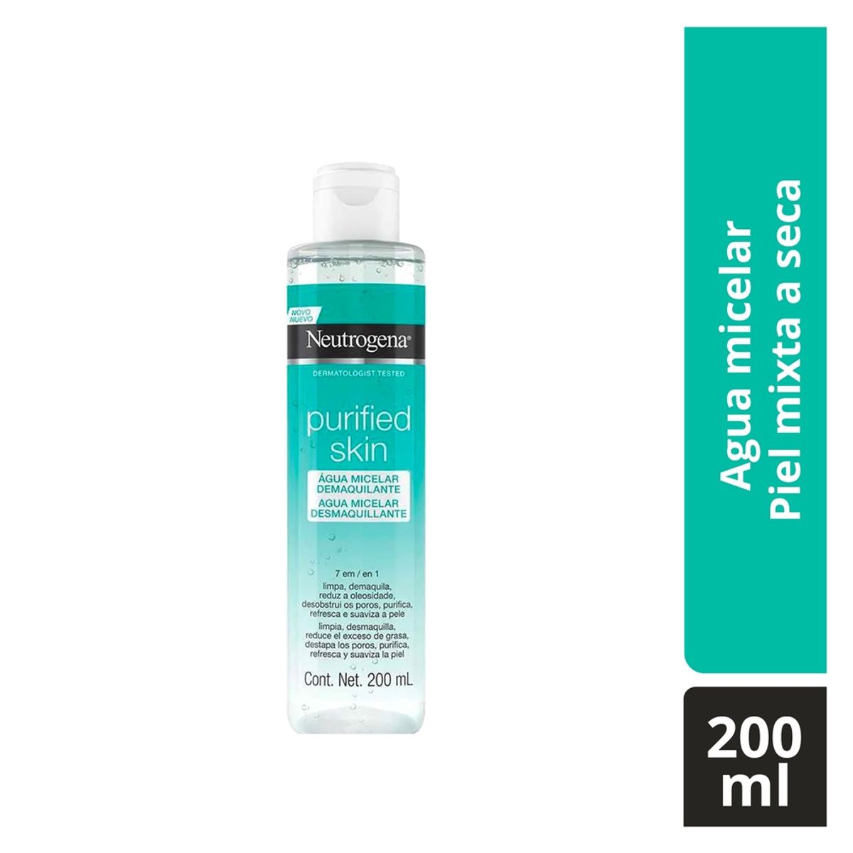 NEUTROGENA - Agua Micelar Neutrogena Purified Skin Envase 200 mL