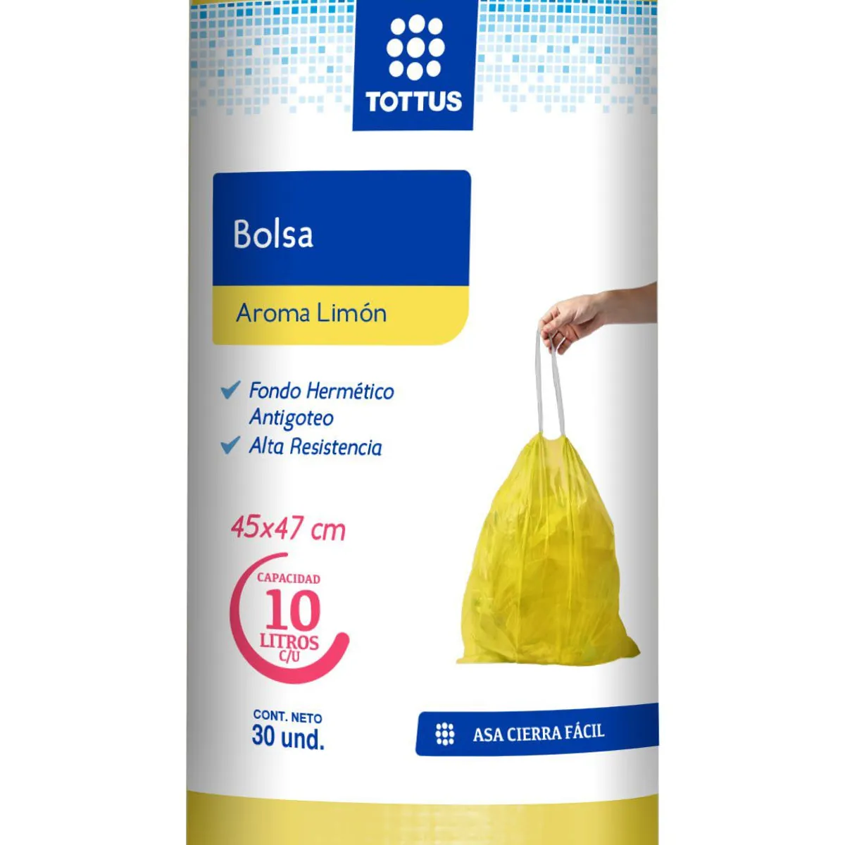 TOTTUS - Bolsa de Basura Perfumada Limón Tottus 10 L Empaque 30 Und