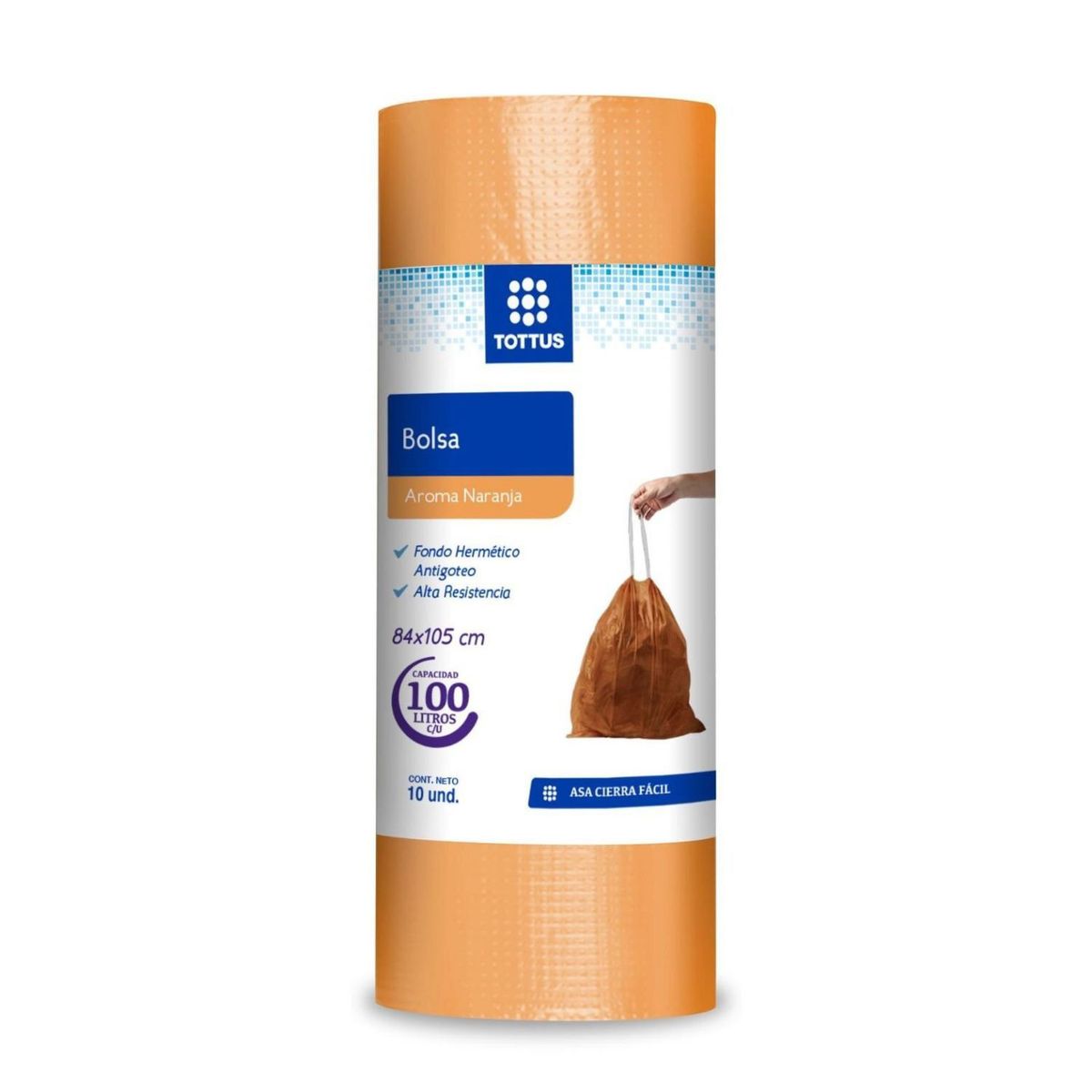 TOTTUS - Bolsas Perfumadas Tottus Aroma Naranja 100L Empaque 10 Und