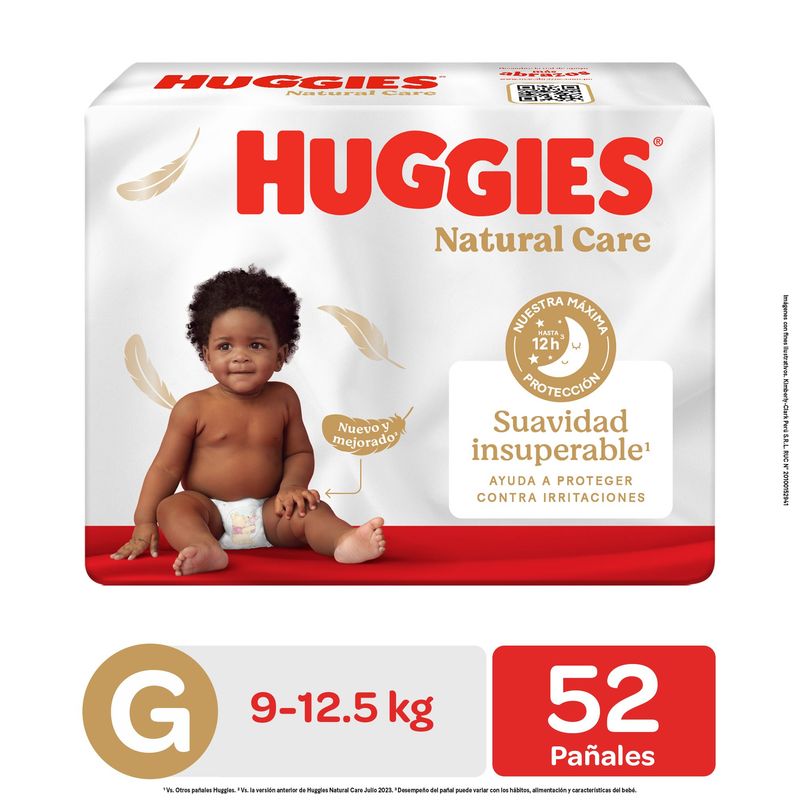 HUGGIES - Pañales Huggies Natural Care Talla G Empaque 52 Und