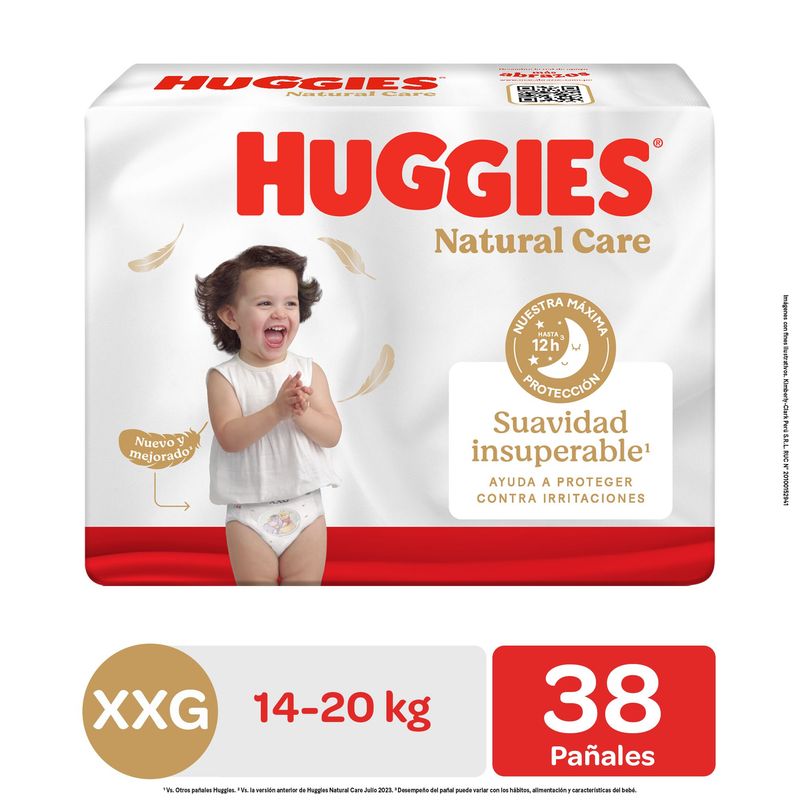 HUGGIES - Pañales Huggies Natural Care Talla XXG Empaque 38 Und