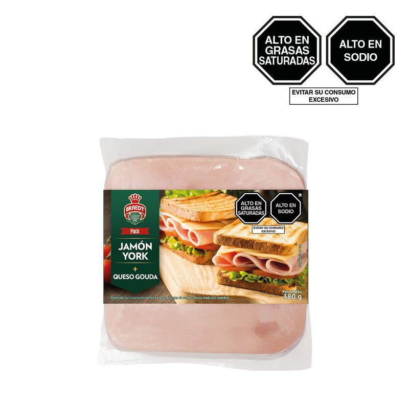 BRAEDT - Pack Jamón York Y Queso Gouda Braedt 380 g
