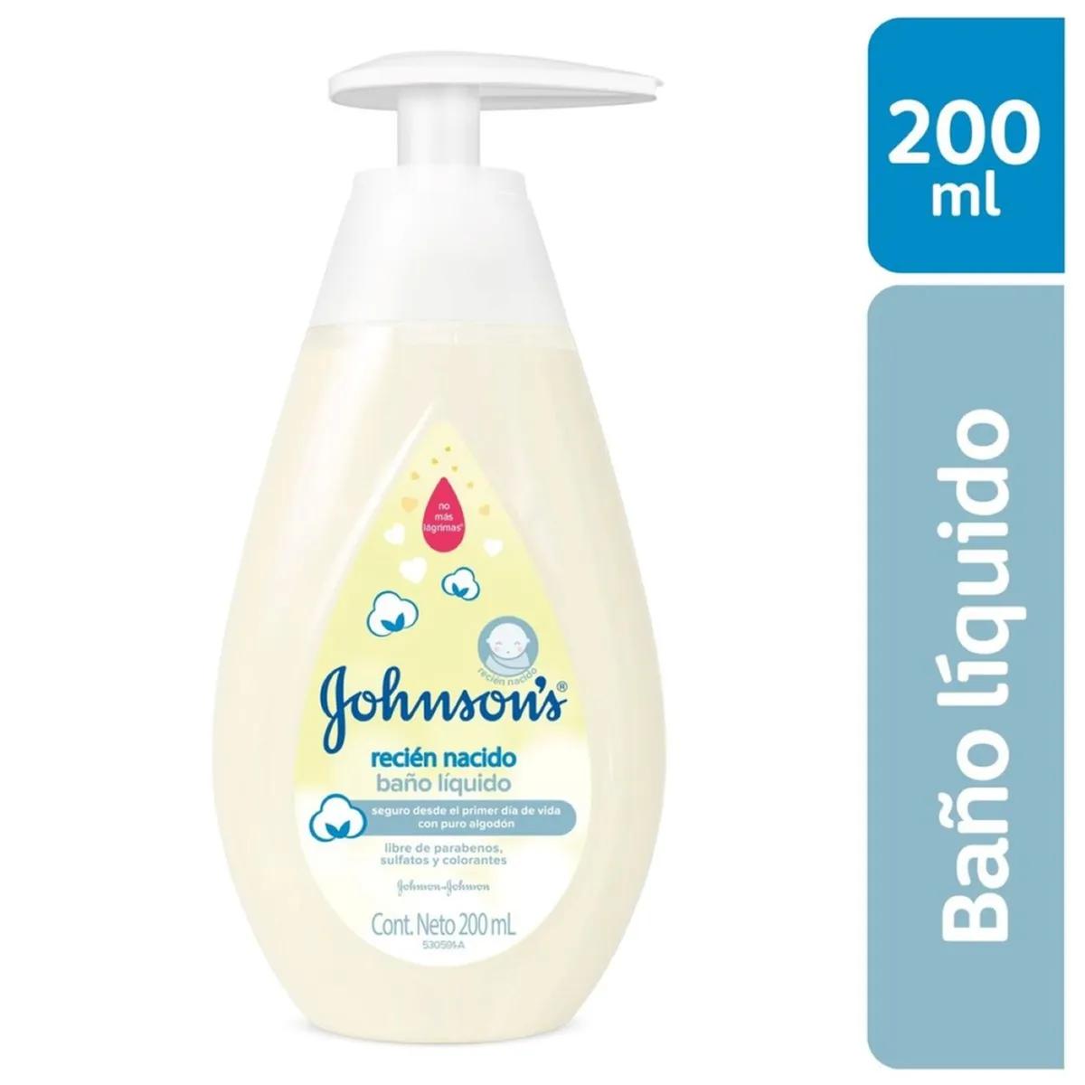 JOHNSONS BABY - Jabón Líquido Baño Johnsons Baby Recién Nacido  Envase 200 mL