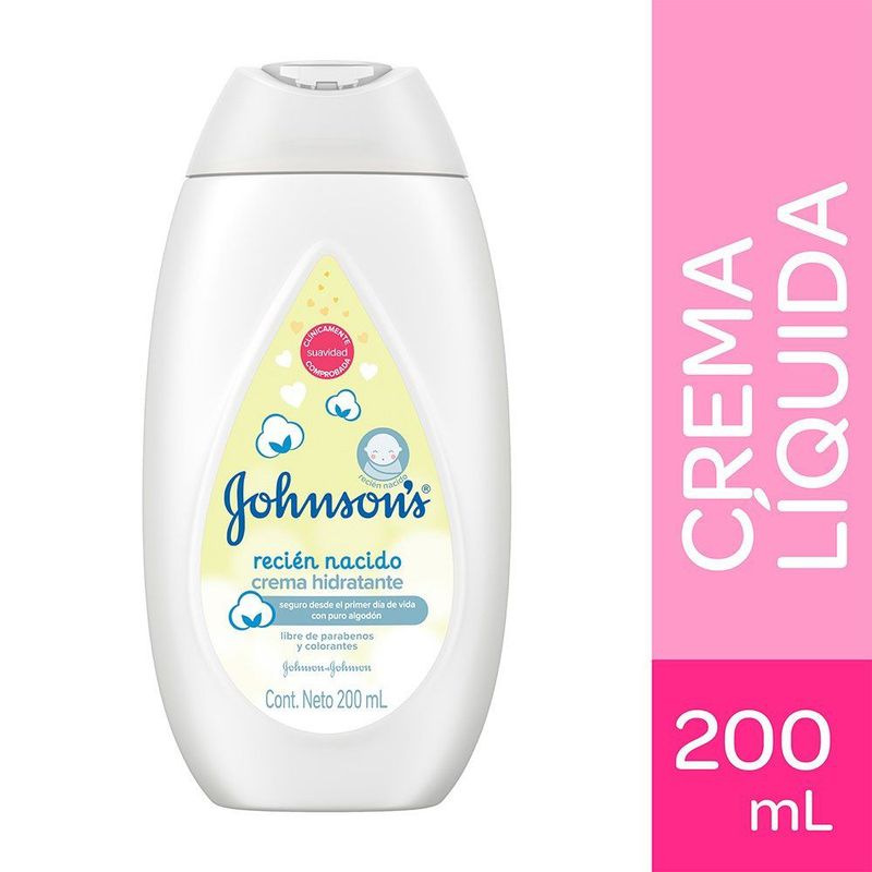 JOHNSONS BABY - Crema Líquida Johnsons Baby Recién Nacido Envase 200 mL