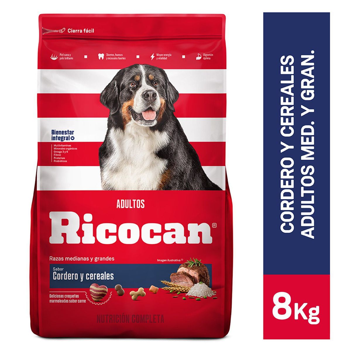 RICOCAN - Alimento Seco Perros Adultos Medianos Ricocan Cordero Bolsa 8 Kg