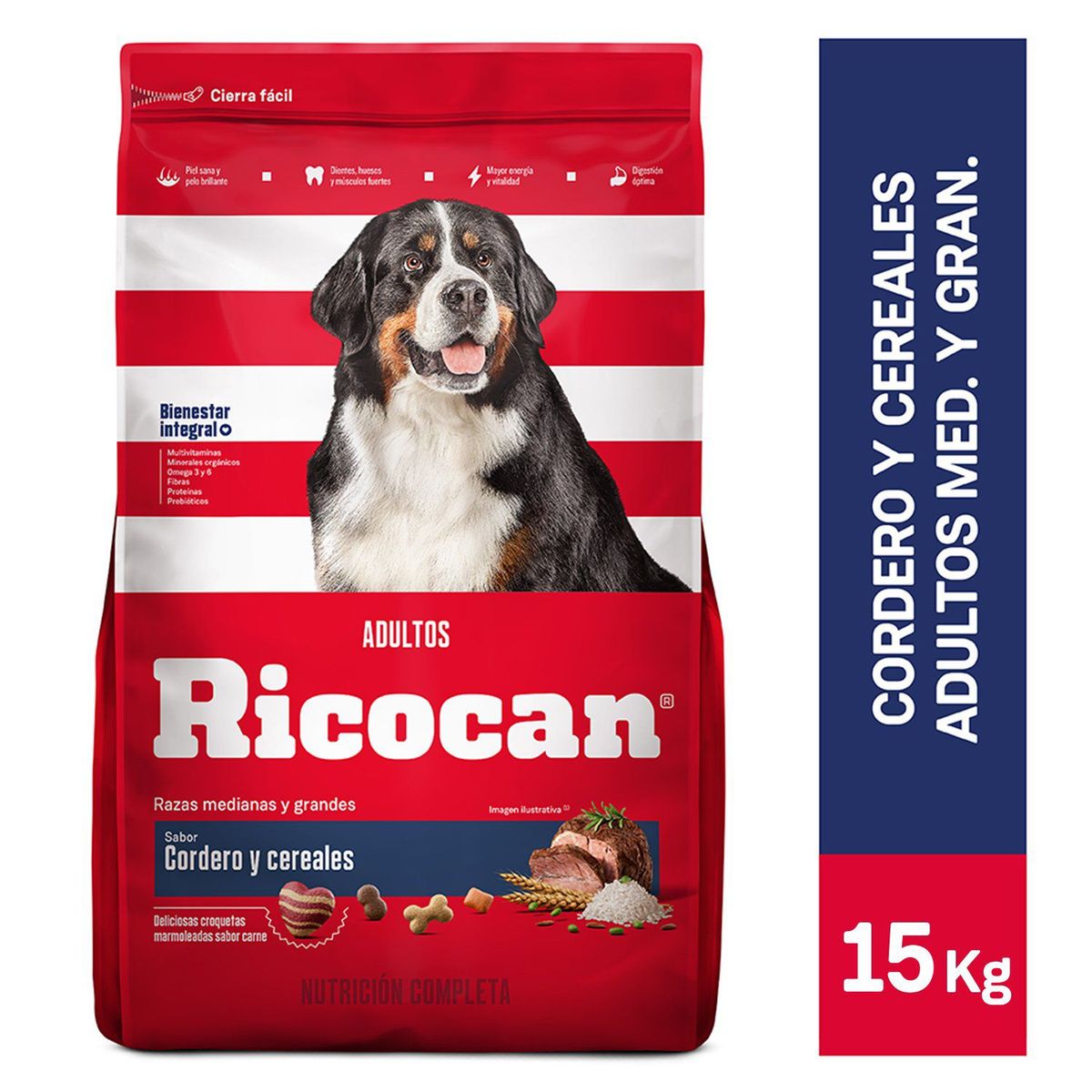 RICOCAN - Alimento Seco Perros Adultos Medianos Ricocan Cordero Bolsa 15 Kg