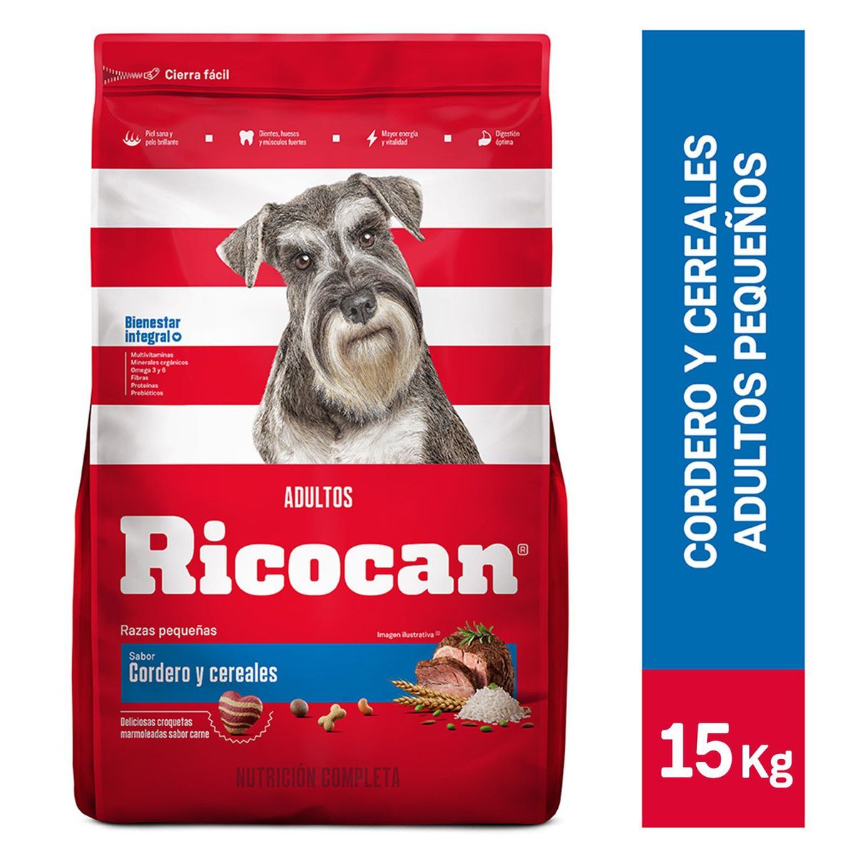 RICOCAN - Alimento Seco Perros Adultos Pequeños Ricocan Cordero Bolsa 15 Kg