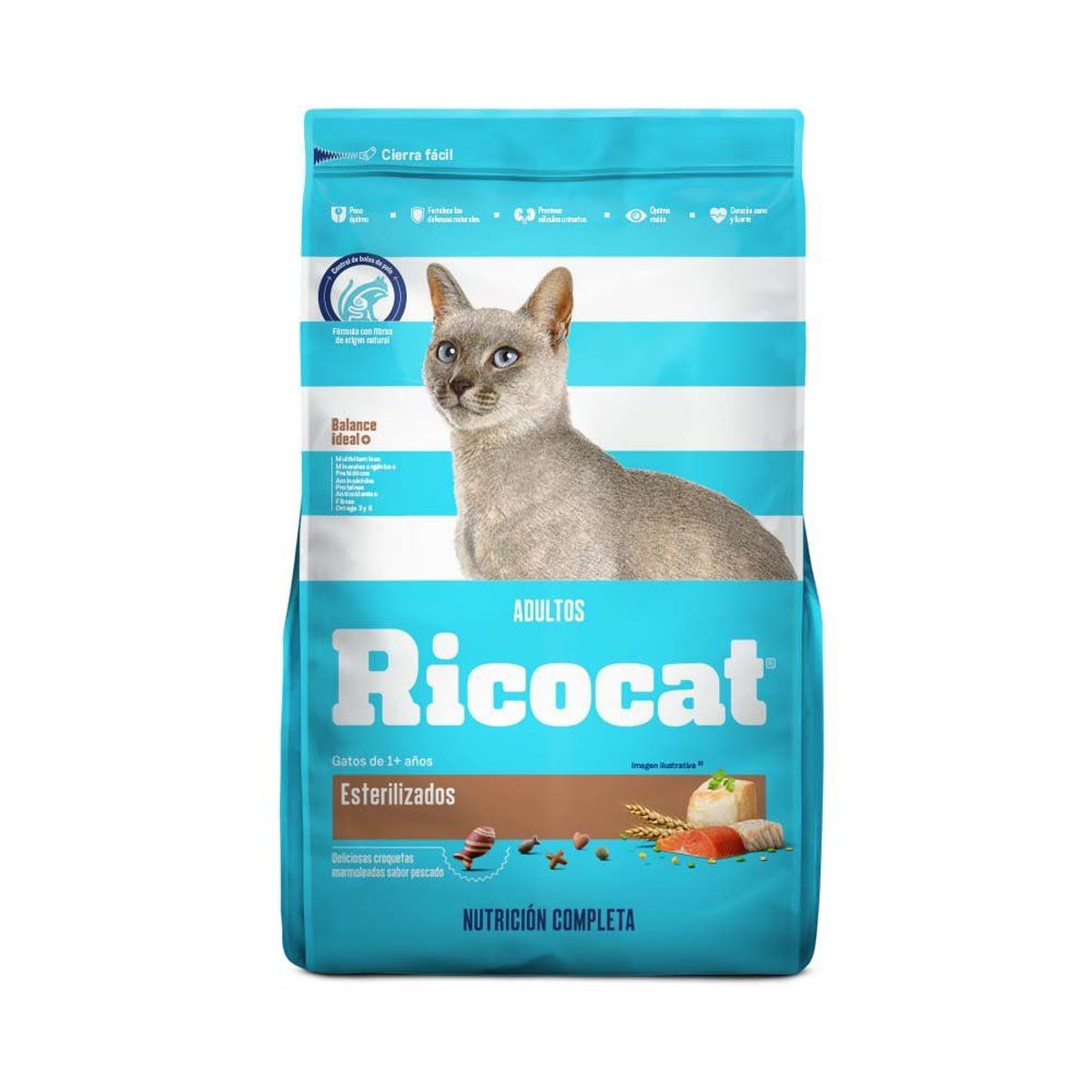 RICOCAT - Alimento Seco Gatos Esterilizados Ricocat Pescado Bolsa 1 Kg